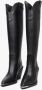 Estro Dames Hoge Zwarte Cowboy Laarzen gemaakt van Italiaans Echt Leer Er00112046 Black Dames - Thumbnail 6