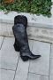 Estro Dames Hoge Zwarte Cowboy Laarzen gemaakt van Italiaans Echt Leer Er00112046 Black Dames - Thumbnail 7