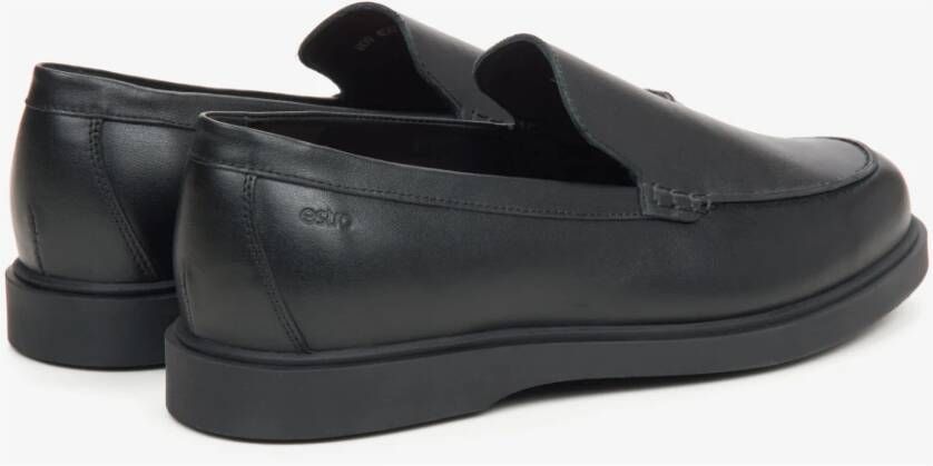 Estro Heren Zwarte Loafers gemaakt van Premium Italiaans Echt Leer Er00115834 Black Heren