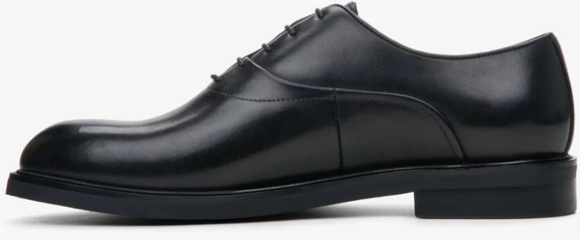 Estro Luxe Zwarte Leren Oxford Schoenen Black Heren