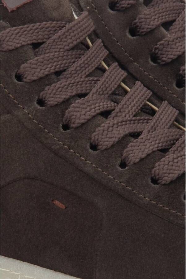 Estro Saddle Brown Italiaanse Velours High-Top Sneakers