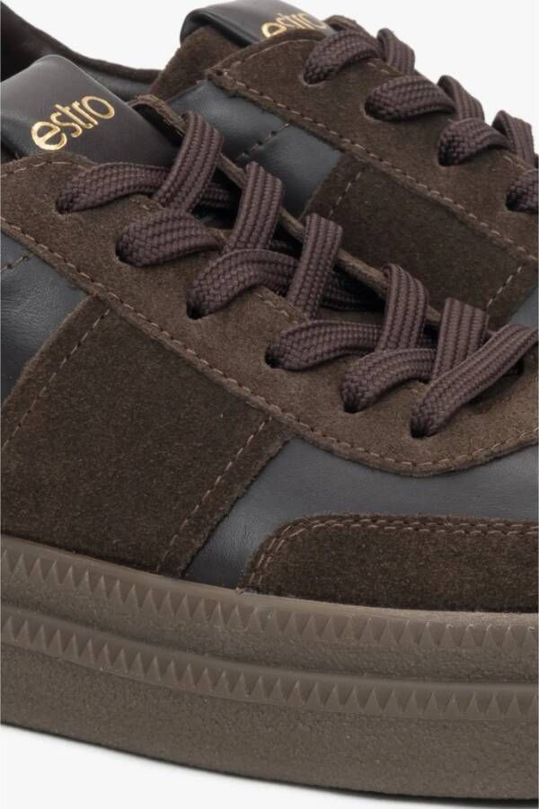 Estro Saddle Brown Low-Top Sneakers