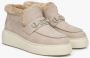 Estro Dames Beige Enkellaarzen gemaakt van Echt Velours Er00112119 Beige Dames - Thumbnail 3