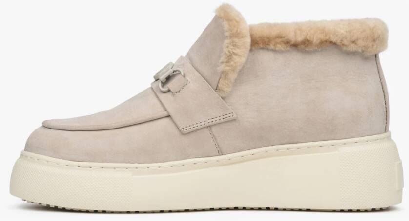 Estro Dames Beige Enkellaarzen gemaakt van Echt Velours Er00112119 Beige Dames