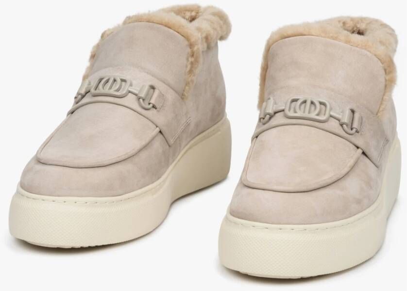Estro Dames Beige Enkellaarzen gemaakt van Echt Velours Er00112119 Beige Dames