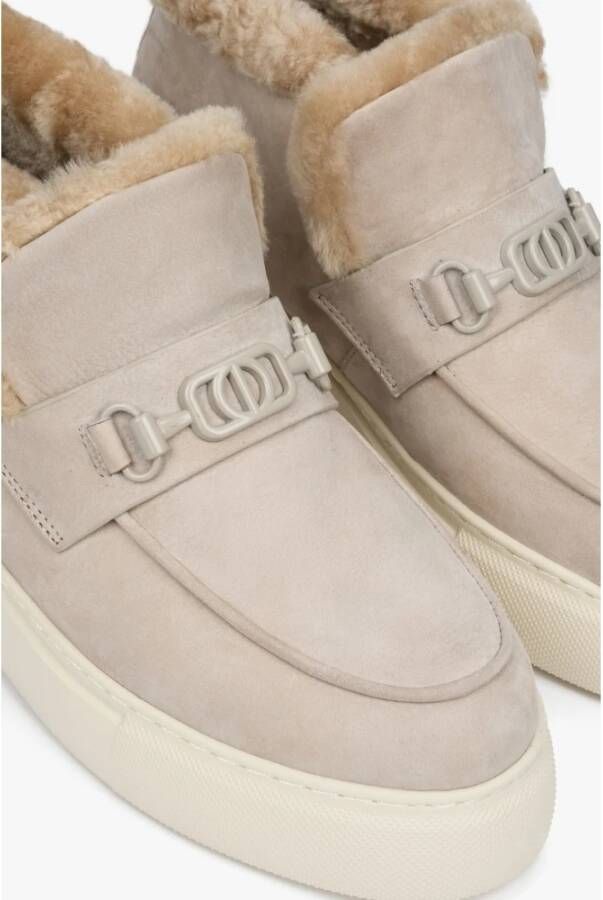 Estro Dames Beige Enkellaarzen gemaakt van Echt Velours Er00112119 Beige Dames