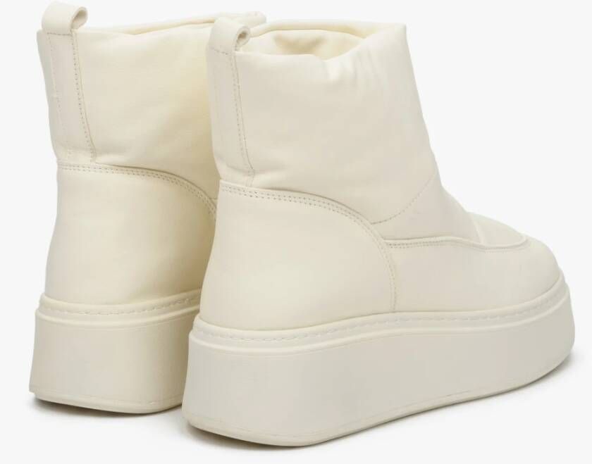 Estro Dames Licht Beige Sneeuwlaarzen gemaakt van Echt Leer Er00112427 Beige Dames