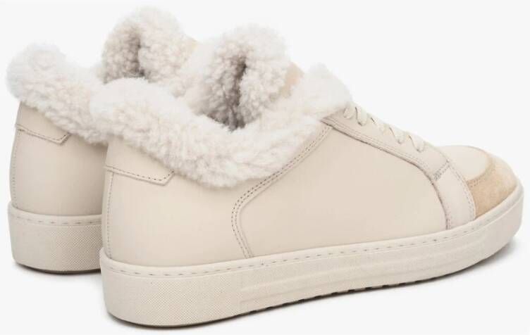 Estro Dames Beige Winter Sneakers gemaakt van Echt Suède & Leer Er00111932 Beige Dames