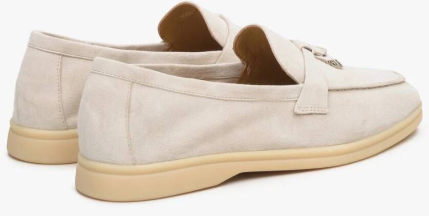 Estro Dames Crème Beige Kwast Loafers gemaakt van Velours Er00114716 Beige Dames