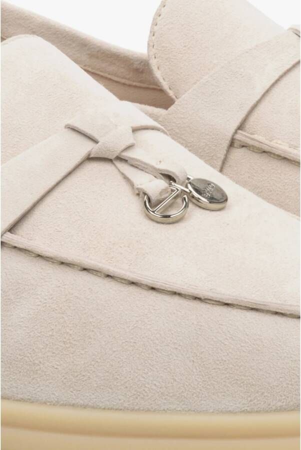 Estro Dames Crème Beige Kwast Loafers gemaakt van Velours Er00114716 Beige Dames