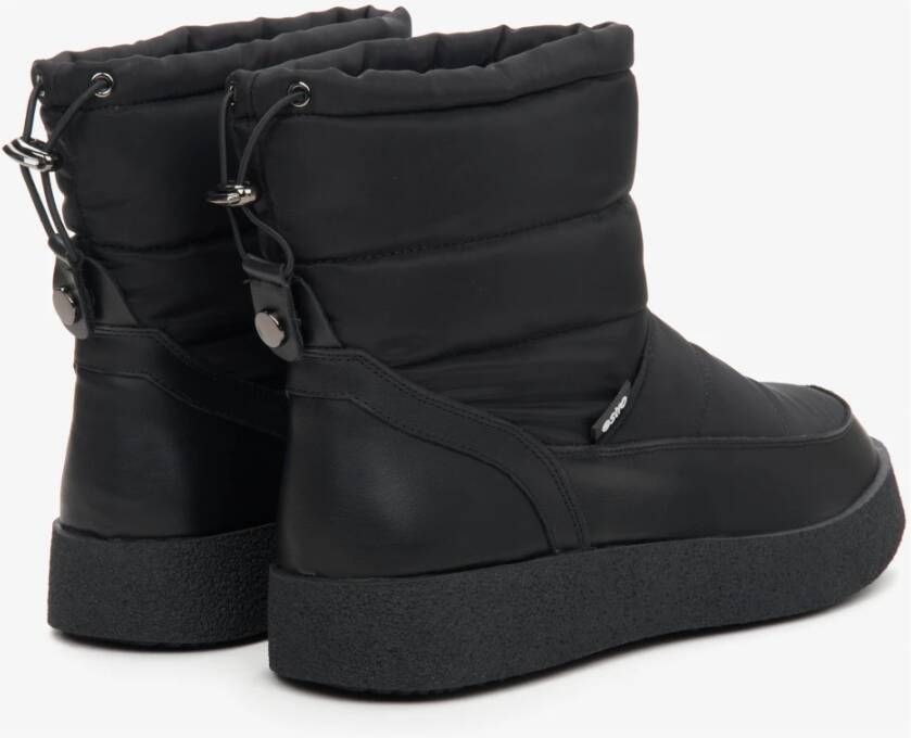 Estro Dames Zwarte Bontgevoerde Sneeuwlaarzen gemaakt van Echt Leer Er00114130 Black Dames