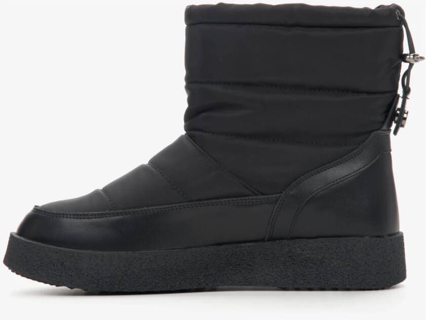 Estro Dames Zwarte Bontgevoerde Sneeuwlaarzen gemaakt van Echt Leer Er00114130 Black Dames