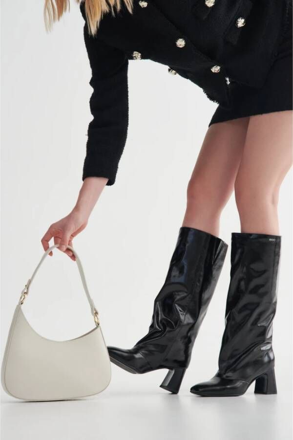 Estro Dames Oversized Laarzen gemaakt van Zwart Lakleer Er00113574 Black Dames