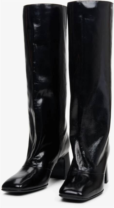 Estro Dames Oversized Laarzen gemaakt van Zwart Lakleer Er00113574 Black Dames