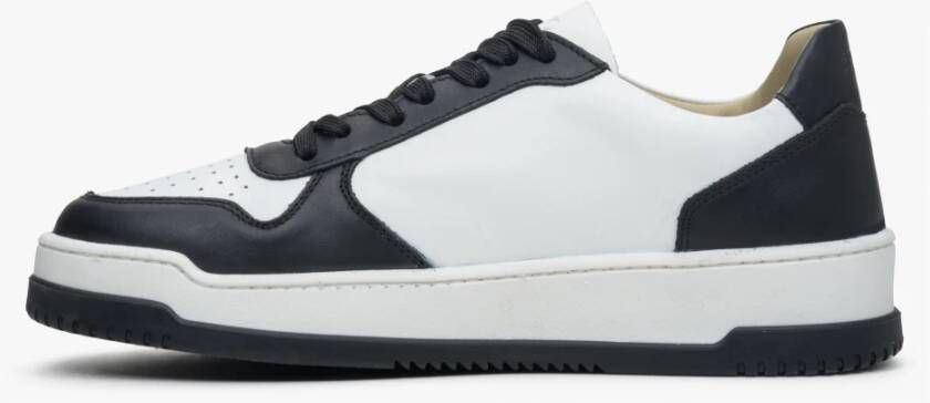 Estro Dames Zwart & Wit Leren Lage Sneakers Er00113170 Black Dames