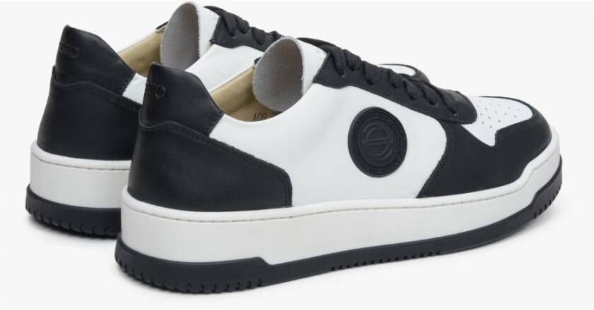 Estro Dames Zwart & Wit Leren Lage Sneakers Er00113170 Black Dames