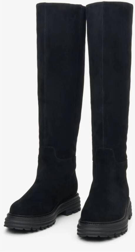 Estro Zwarte Fluwelen Winterlaarzen Black Dames