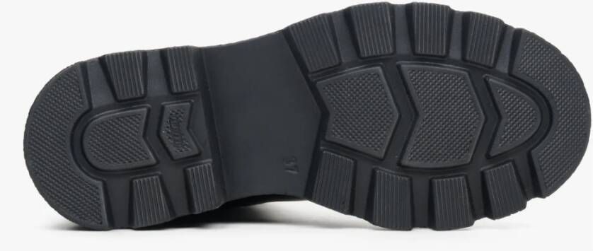 Estro Zwarte Leren Enkellaarzen voor de Winter Er00113907 Black Dames
