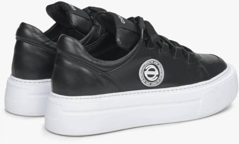 Estro Zwarte Platform Sneakers voor Dames gemaakt van Echt Leer Er00114536 Black Dames