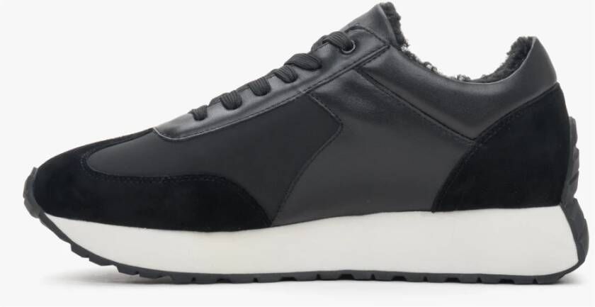 Estro Zwarte Lage Sneakers voor Dames voor de Winter Er00114145 Black Dames
