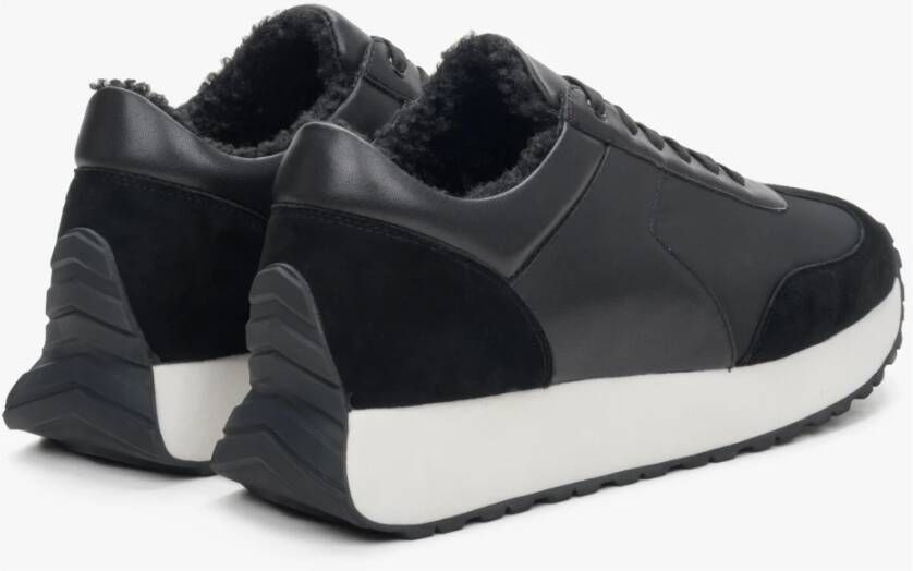 Estro Zwarte Lage Sneakers voor Dames voor de Winter Er00114145 Black Dames