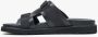Estro Heren Zwarte Leren Slides met een Flexibele Zool Er00113412 Black Heren - Thumbnail 3