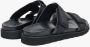 Estro Heren Zwarte Leren Slides met een Flexibele Zool Er00113412 Black Heren - Thumbnail 5