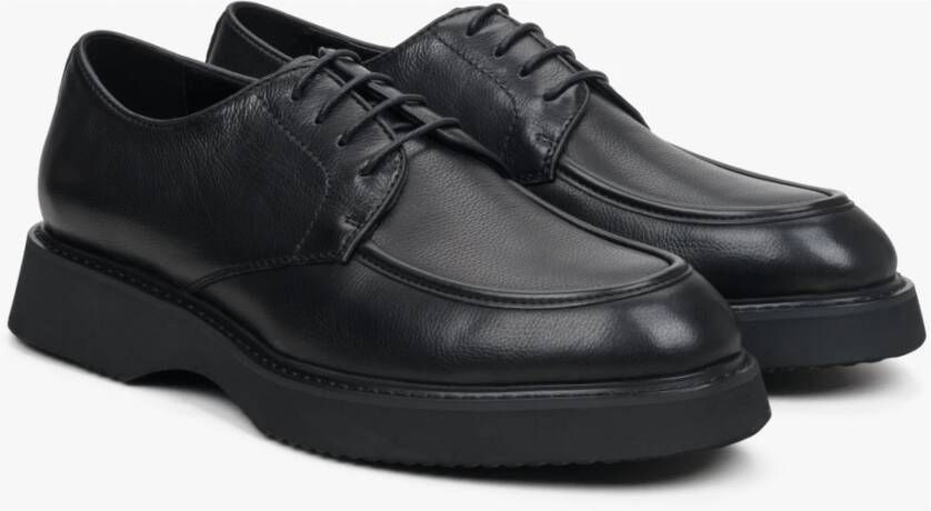 Estro Heren Zwarte Veterschoenen van Echt Leer Er00113938 Black Heren