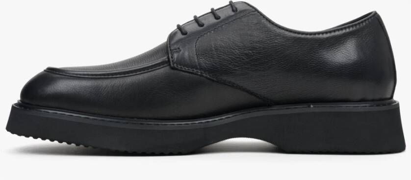 Estro Heren Zwarte Veterschoenen van Echt Leer Er00113938 Black Heren