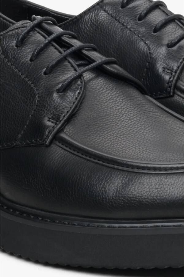 Estro Heren Zwarte Veterschoenen van Echt Leer Er00113938 Black Heren