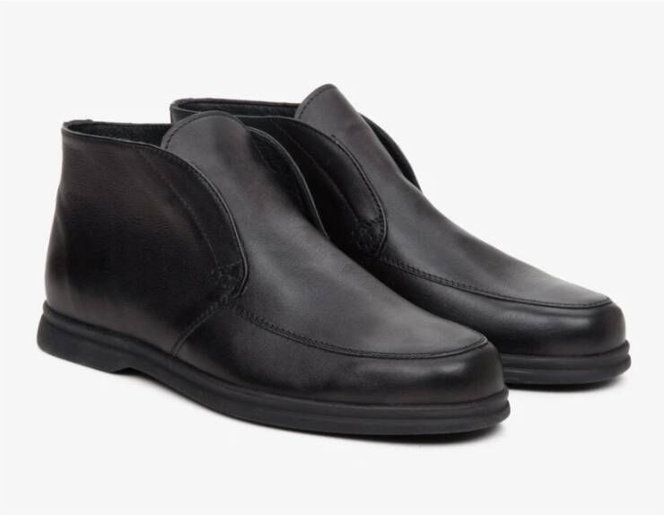 Estro Heren Zwarte Leren Enkellaarzen Er00111827 Black Heren