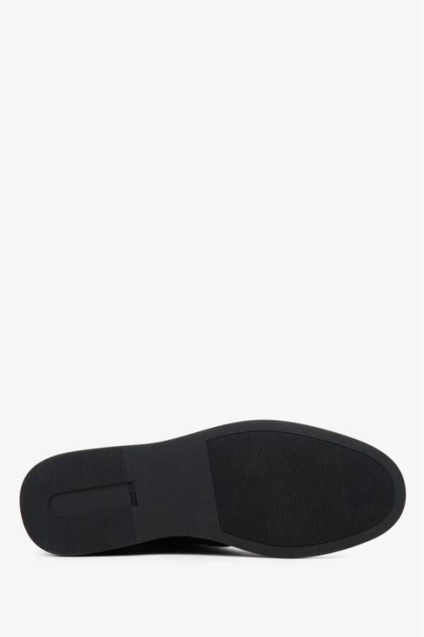 Estro Heren Zwarte Leren Enkellaarzen Er00111827 Black Heren