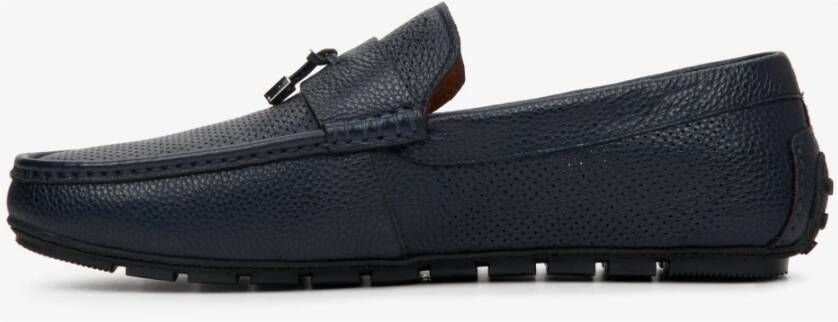 Estro Heren Marineblauwe Loafers gemaakt van Echt Leer Er00112572 Blue Heren