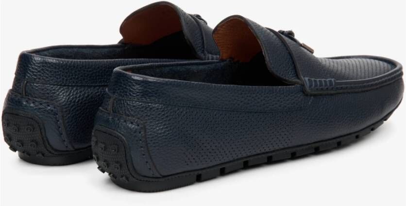 Estro Heren Marineblauwe Loafers gemaakt van Echt Leer Er00112572 Blue Heren