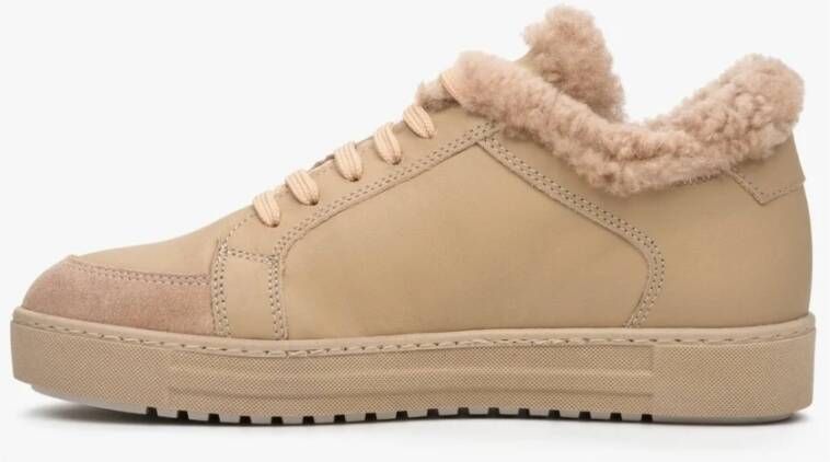 Estro Dames Bruine Lage Sneakers gemaakt van Echt Suède & Leer Er00111931 Brown Dames