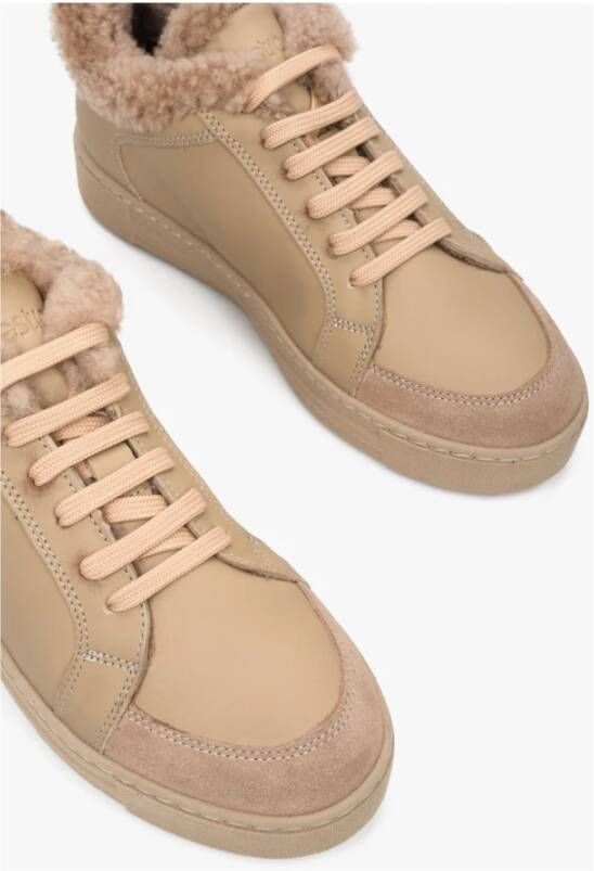 Estro Dames Bruine Lage Sneakers gemaakt van Echt Suède & Leer Er00111931 Brown Dames
