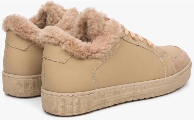 Estro Dames Bruine Lage Sneakers gemaakt van Echt Suède & Leer Er00111931 Brown Dames
