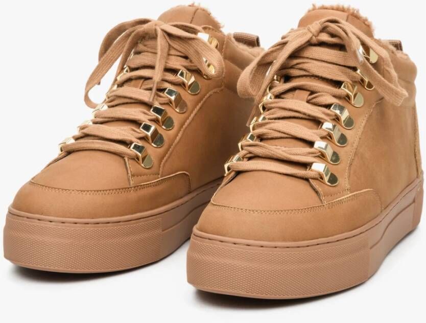 Estro Dames Bruine High-Top Sneakers gemaakt van Echt Nubuck Er00112247 Brown Dames