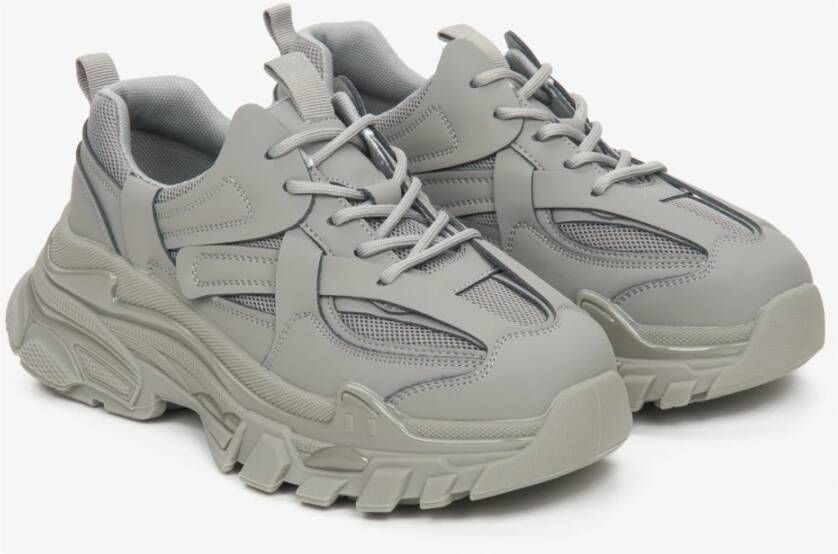 Estro Dames Grijze Lage Top Chunky Platform Sneakers ES8 Er00112611 Gray Dames