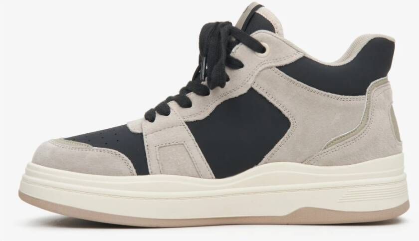 Estro Dames Grijze & Zwarte High-Top Sneakers gemaakt van Leer en Suède Er00114288 Gray Dames