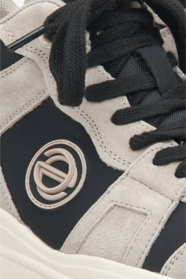 Estro Dames Grijze & Zwarte High-Top Sneakers gemaakt van Leer en Suède Er00114288 Gray Dames