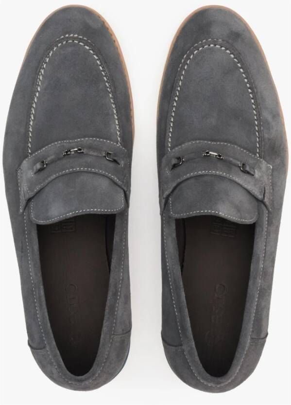 Estro Heren Grijs Velours Slip-On Loafers Er00112589 Gray Heren
