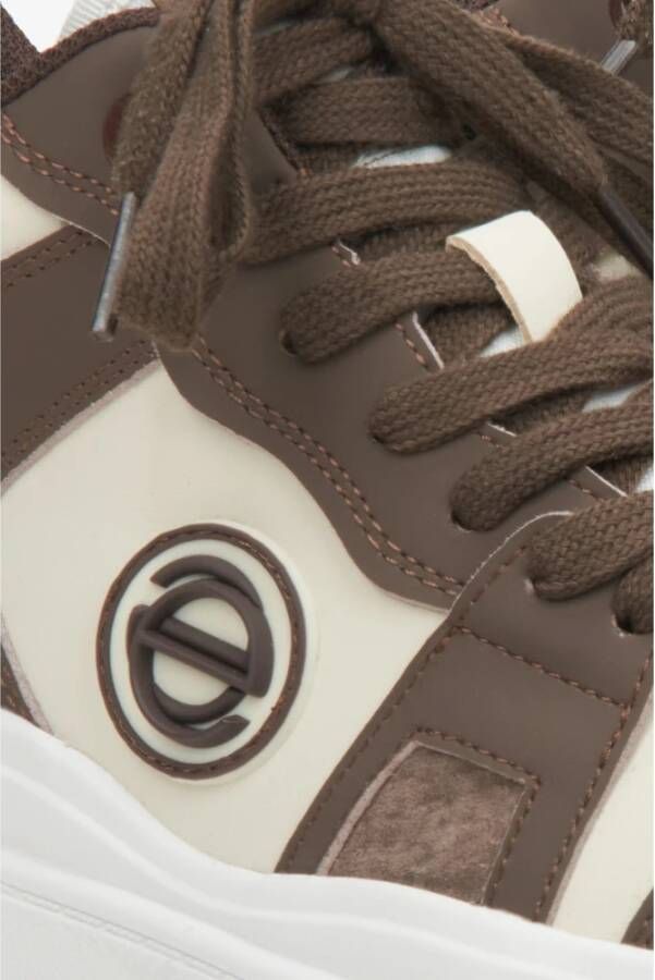 Estro Dames Bruin & Beige High-Top Sneakers gemaakt van Leer Er00114289 Multicolor Dames