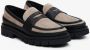 Estro Dames Zwarte & Beige Penny Loafers gemaakt van Italiaans Leer & Velours Er00113606 Multicolor Dames - Thumbnail 2