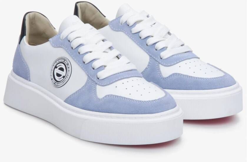 Estro Dames Blauw & Wit Sneakers Gemaakt van Leer & Velours Er00113465 Multicolor Dames