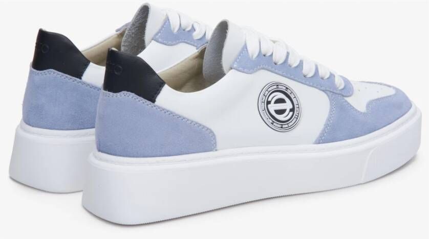 Estro Dames Blauw & Wit Sneakers Gemaakt van Leer & Velours Er00113465 Multicolor Dames