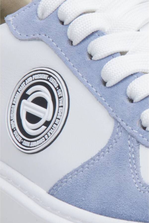 Estro Dames Blauw & Wit Sneakers Gemaakt van Leer & Velours Er00113465 Multicolor Dames