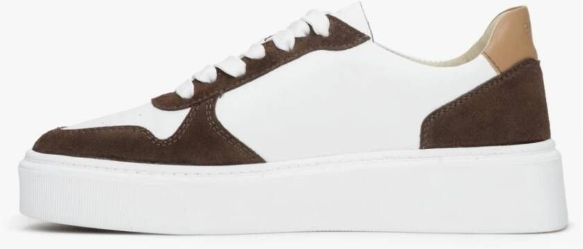 Estro Dames Roze & Wit Leren & Velours Sneakers Er00113063 White Dames