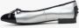 Estro Dames Zilver & Zwart Leren Ballet Flats met Metallic Glans Er00114174 Multicolor Dames - Thumbnail 6