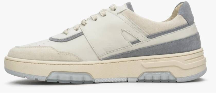 Estro Dames Wit & Lichtblauw Suède & Leren Sneakers Er00113300 Multicolor Dames